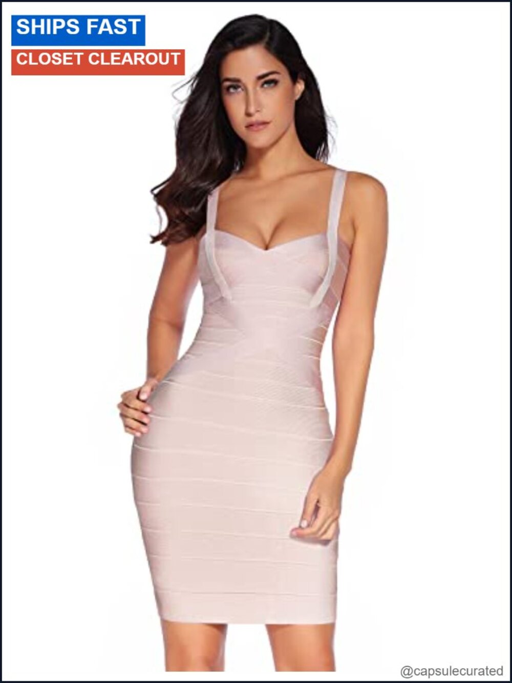 Bandage Bodycon Mini Dress Sleeveless V-Neck Backless Party Dress